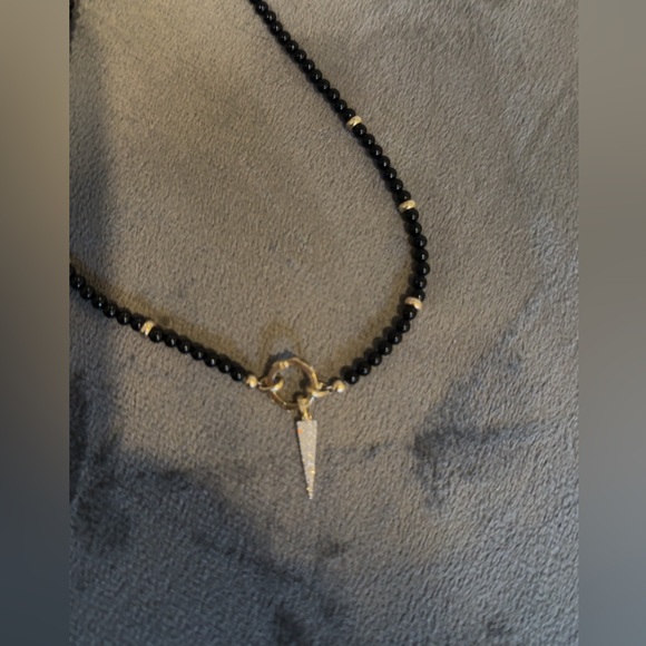 Zoe Lev Custom Black Onyx Necklace Diamond Dagger charm & enhancer Brand New 🆕 - Picture 3 of 10